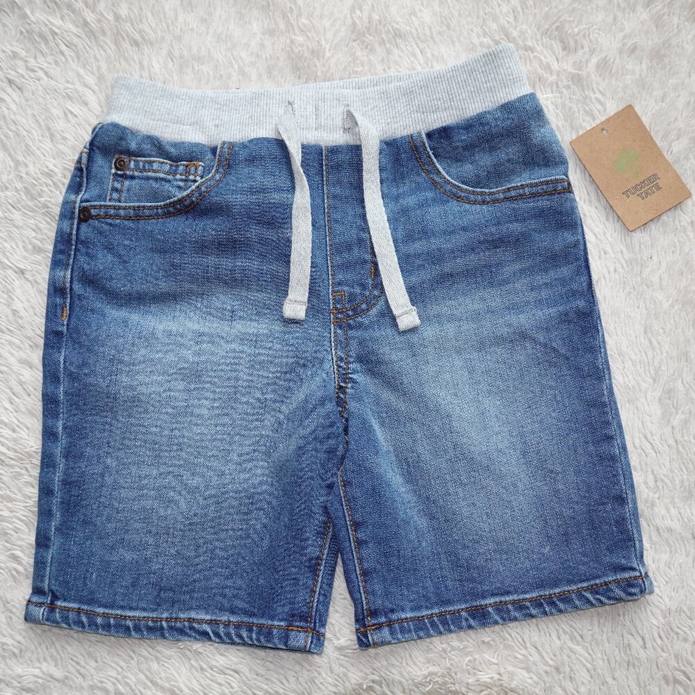 Boys Size 6 Tucker + Tate Jean Shorts - Canyon Wash Denim - Elastic Waist (NWT)